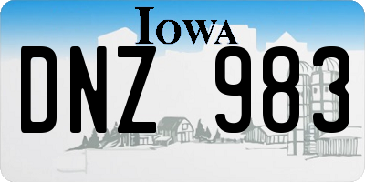 IA license plate DNZ983
