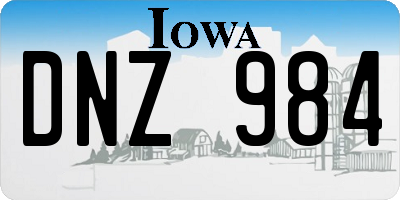 IA license plate DNZ984