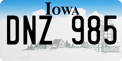 IA license plate DNZ985
