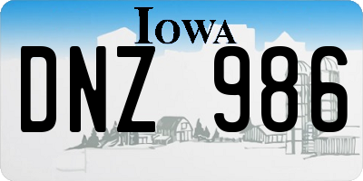 IA license plate DNZ986