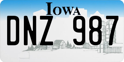 IA license plate DNZ987
