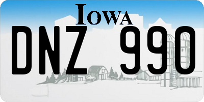 IA license plate DNZ990