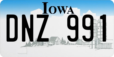 IA license plate DNZ991