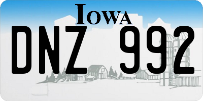 IA license plate DNZ992