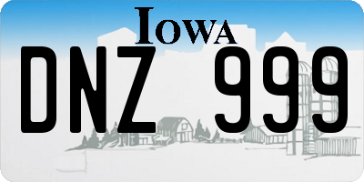 IA license plate DNZ999