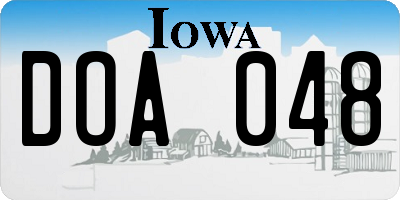 IA license plate DOA048