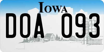 IA license plate DOA093