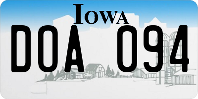 IA license plate DOA094