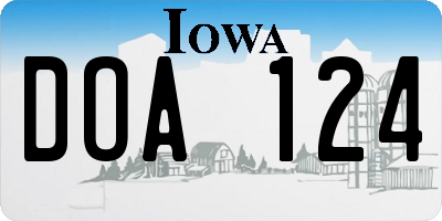 IA license plate DOA124