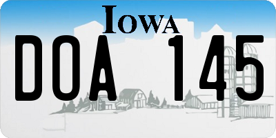 IA license plate DOA145