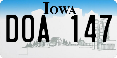 IA license plate DOA147