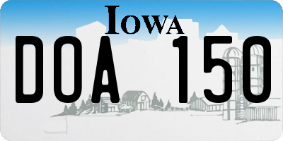 IA license plate DOA150
