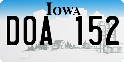 IA license plate DOA152