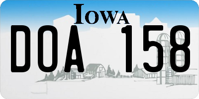 IA license plate DOA158