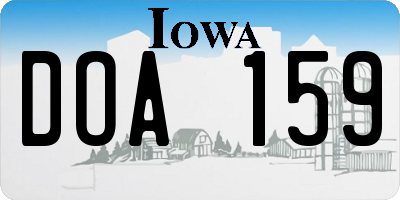 IA license plate DOA159