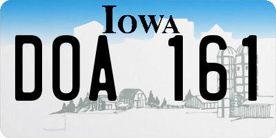 IA license plate DOA161