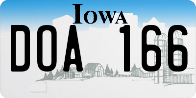 IA license plate DOA166