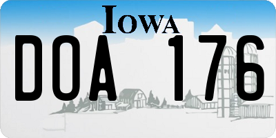 IA license plate DOA176