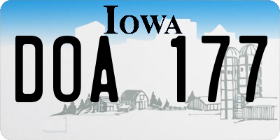 IA license plate DOA177