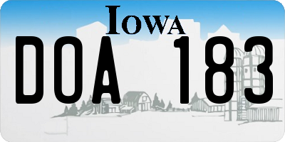 IA license plate DOA183
