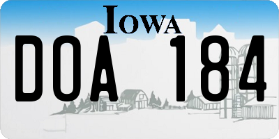 IA license plate DOA184