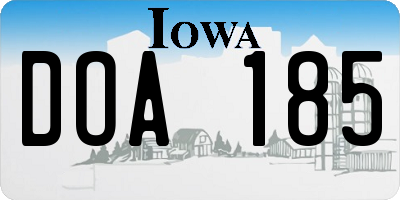 IA license plate DOA185