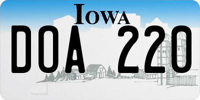 IA license plate DOA220