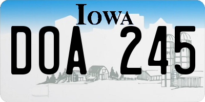 IA license plate DOA245