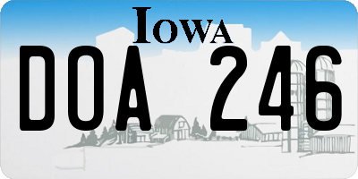 IA license plate DOA246