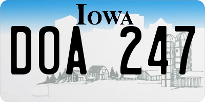 IA license plate DOA247