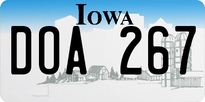 IA license plate DOA267