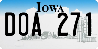 IA license plate DOA271