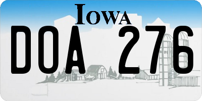 IA license plate DOA276