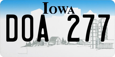 IA license plate DOA277