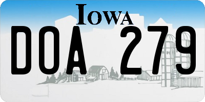 IA license plate DOA279