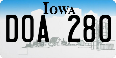 IA license plate DOA280