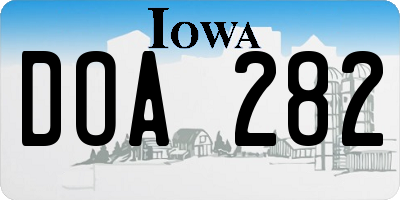 IA license plate DOA282