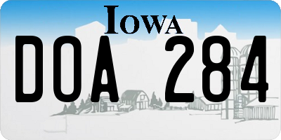 IA license plate DOA284