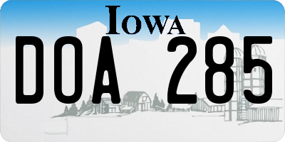 IA license plate DOA285