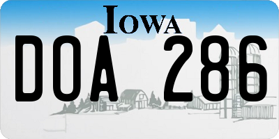 IA license plate DOA286