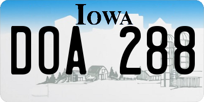 IA license plate DOA288