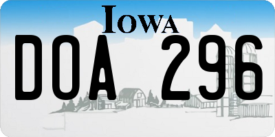 IA license plate DOA296
