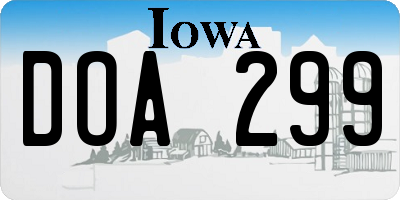 IA license plate DOA299