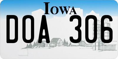 IA license plate DOA306