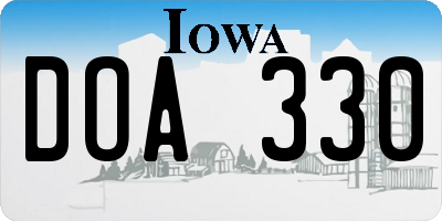 IA license plate DOA330