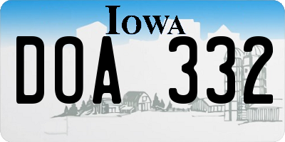 IA license plate DOA332