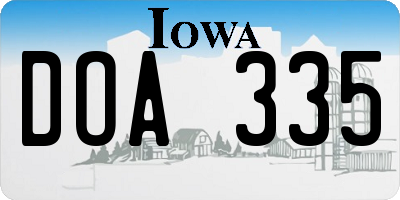 IA license plate DOA335