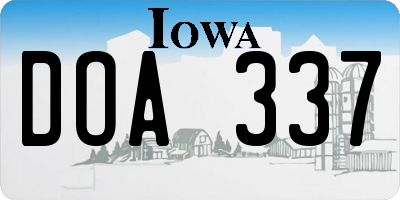 IA license plate DOA337