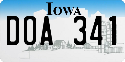 IA license plate DOA341