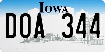 IA license plate DOA344